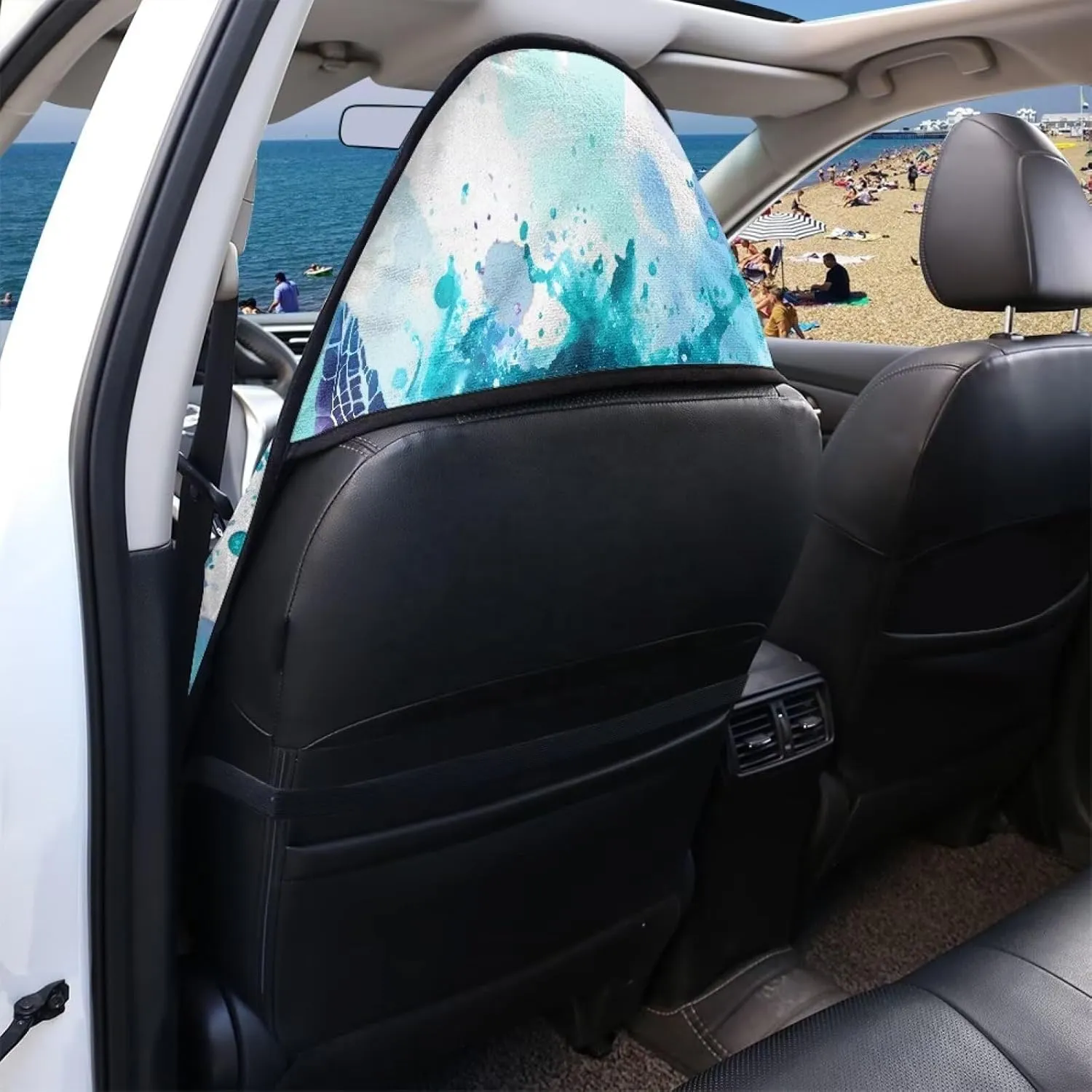 Blue Turtle Car Seat Cover Front Seats Only Universal Fit Most Cars Easy to Install Anti-Slip Back Fabric Waterproof Bucket Towel Seat Covers for Trucks SUV Jeep