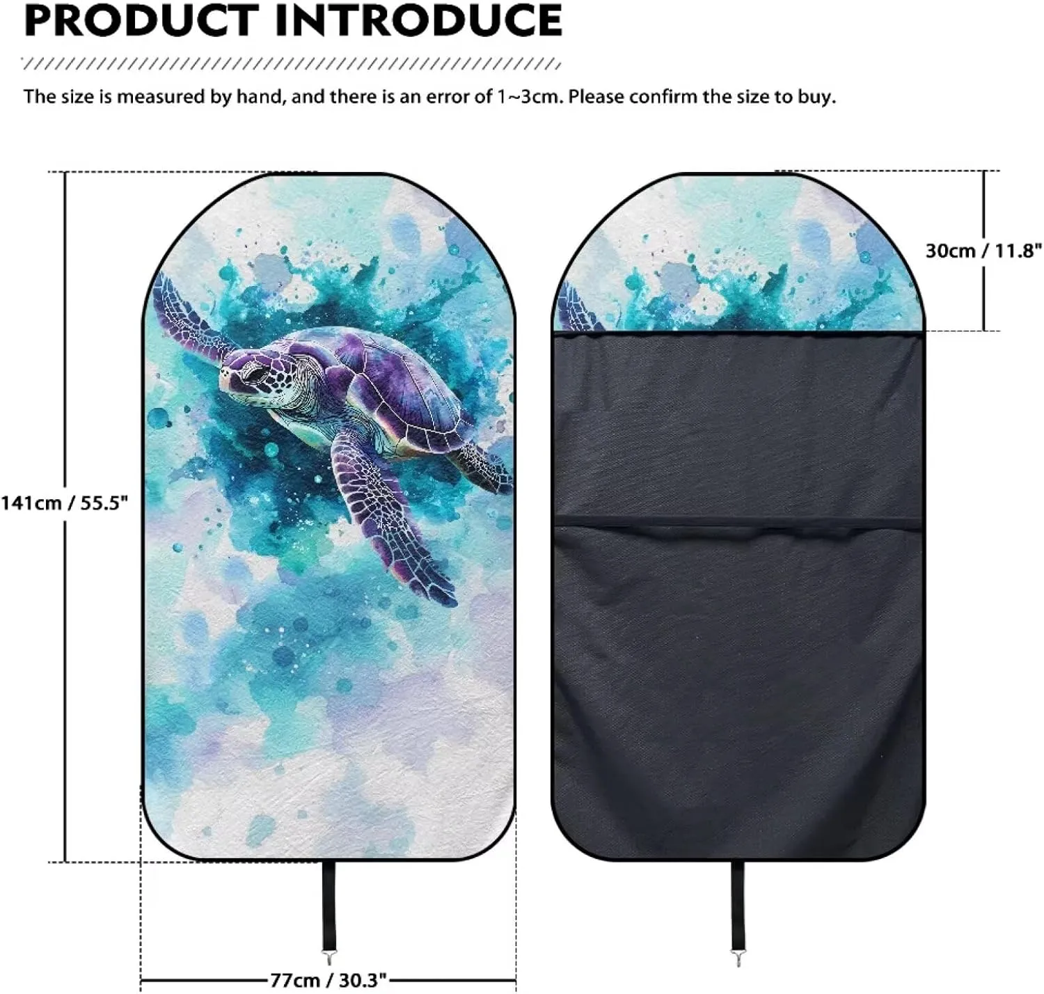 Blue Turtle Car Seat Cover Front Seats Only Universal Fit Most Cars Easy to Install Anti-Slip Back Fabric Waterproof Bucket Towel Seat Covers for Trucks SUV Jeep