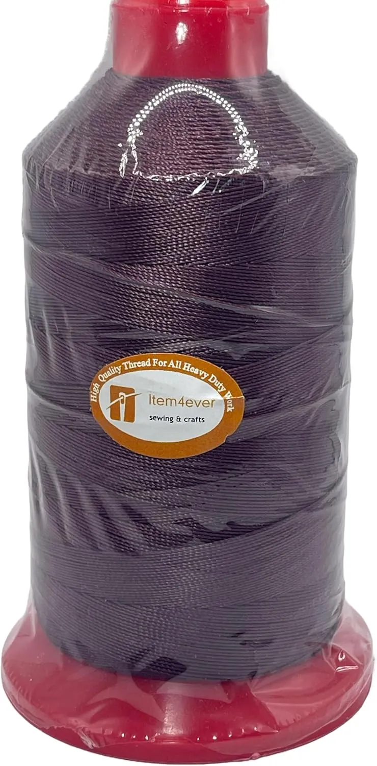 Bonded Nylon Sewing Thread Size #138 T135 1250yds for Outdoor Upholstery (Burgundy red)