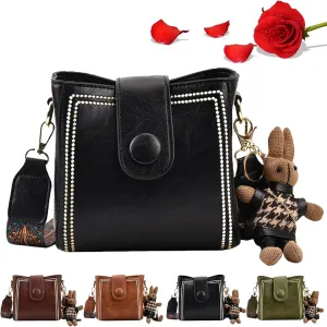 Bootara Bucket Bag, Women's Vintage Bunny Charm Bucket Bag, Retro Water Bucket Shoulder Crossbody Travel Tote Bag