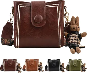Bootara Bucket Bag, Women's Vintage Bunny Charm Bucket Bag, Retro Water Bucket Shoulder Crossbody Travel Tote Bag