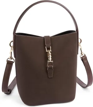 BOSTANTEN Small Bucket Bag for Women Trendy Vegan Leather Crossbody Bags Shoulder Purses Designer Ladies Handbags