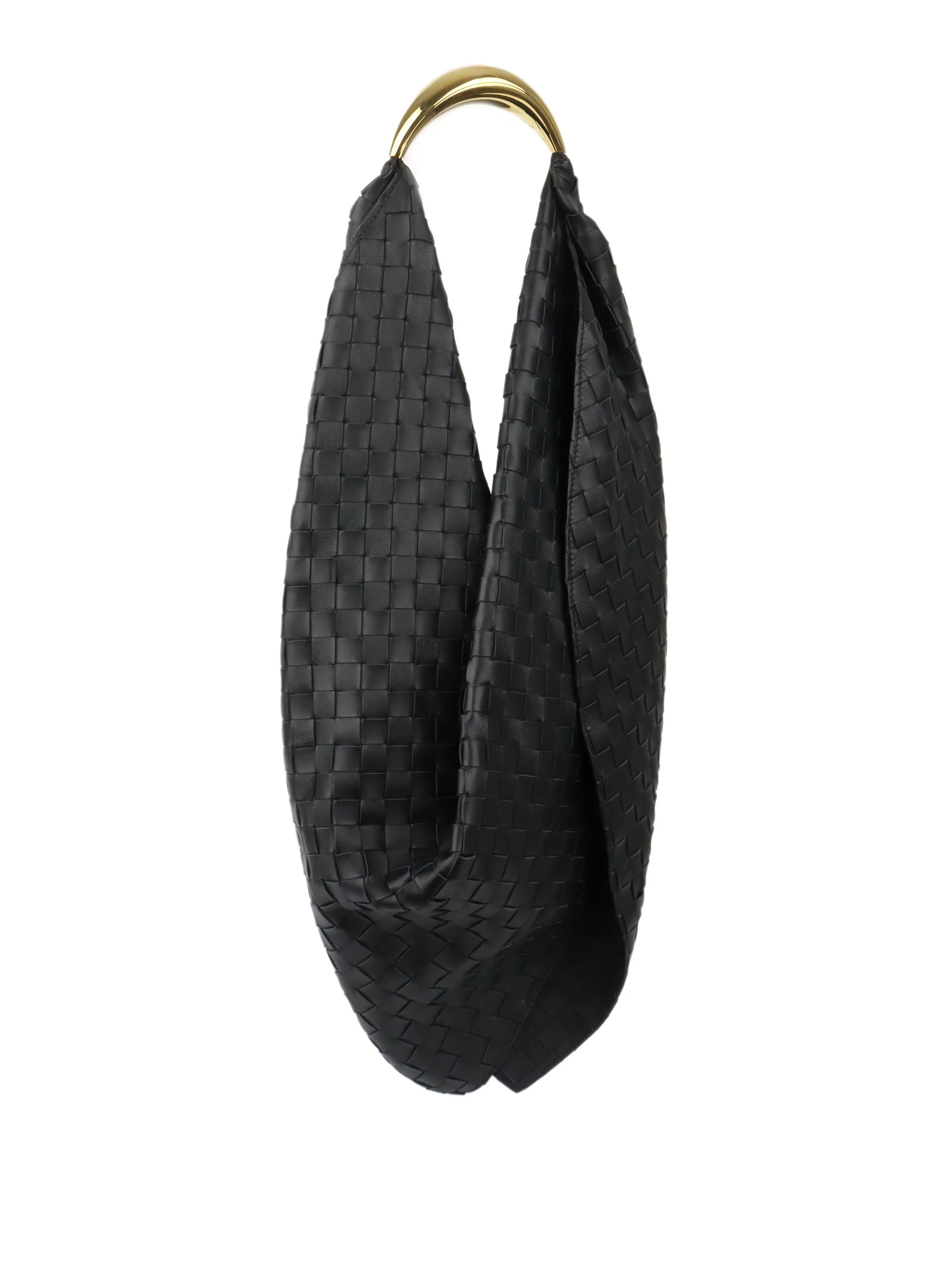 Bottega Veneta Black Foulard Hobo Bag.