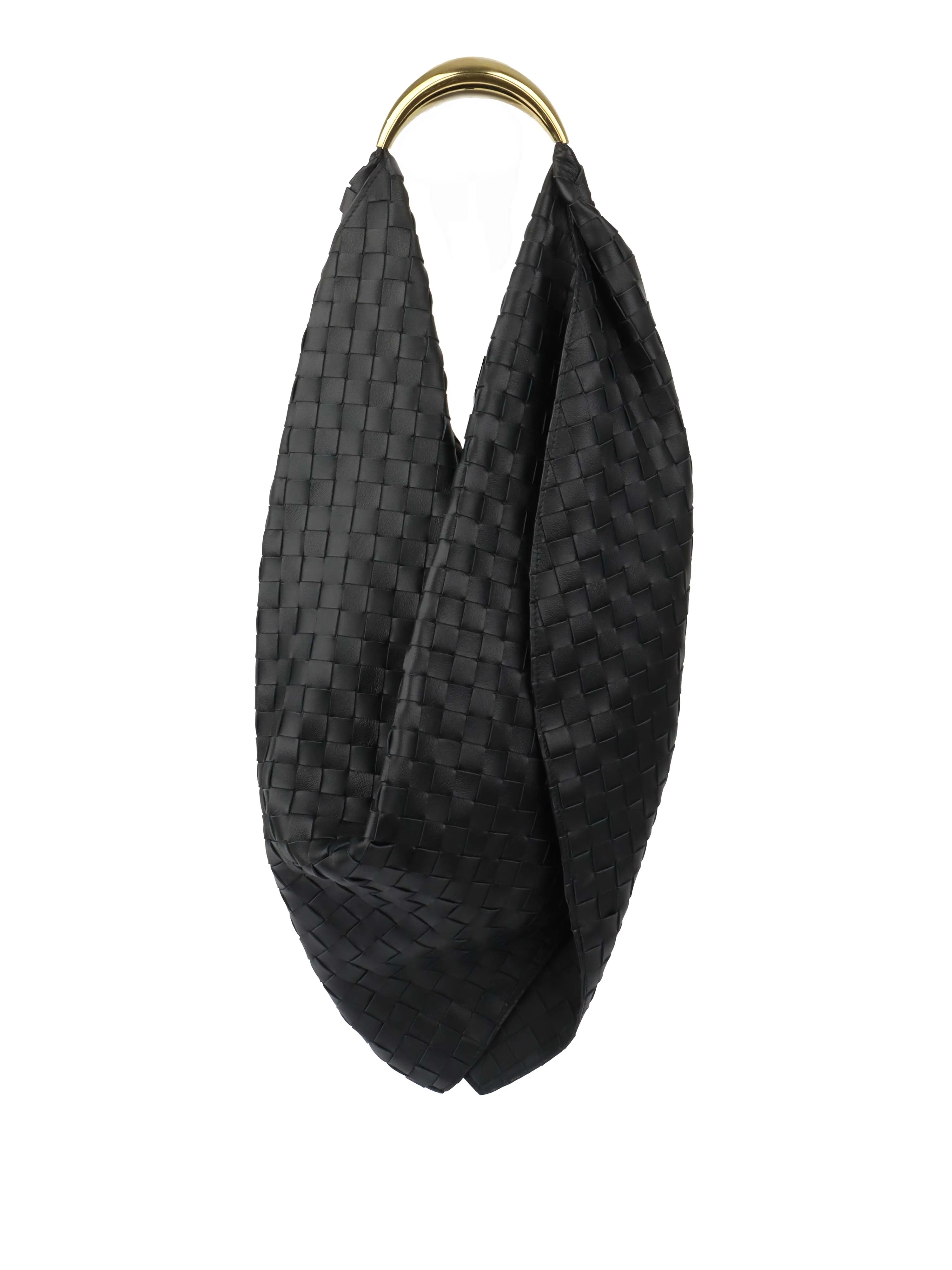 Bottega Veneta Black Foulard Hobo Bag.