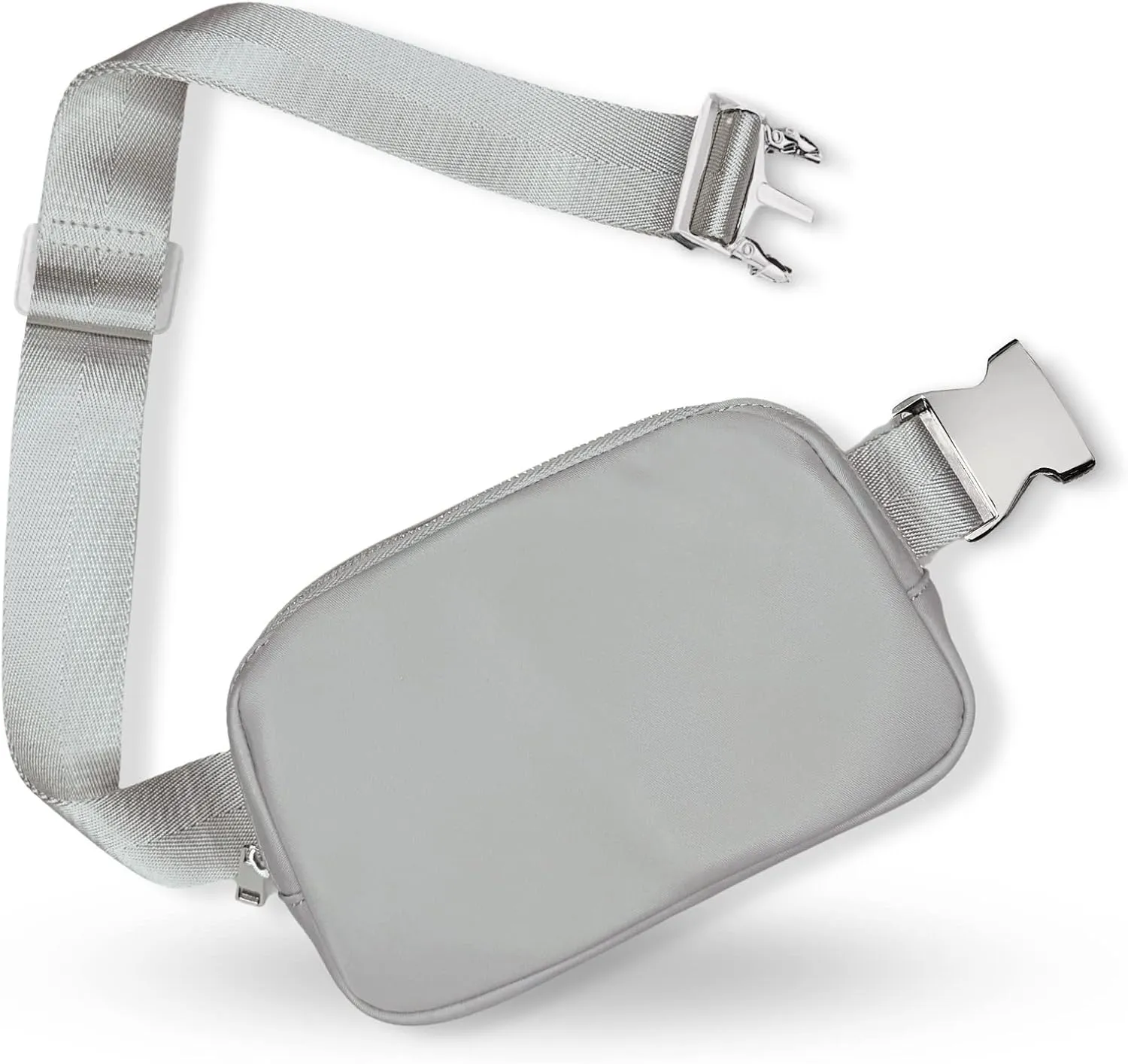 Boutique Belt Bag | Crossbody Bag Fanny Pack for Women Fashionable | Cute Mini Everywhere Bum Hip Waist Pack | Small Fashion Travel Chest Bag | Silver Accessories | Adjustable Small Strap | Stone