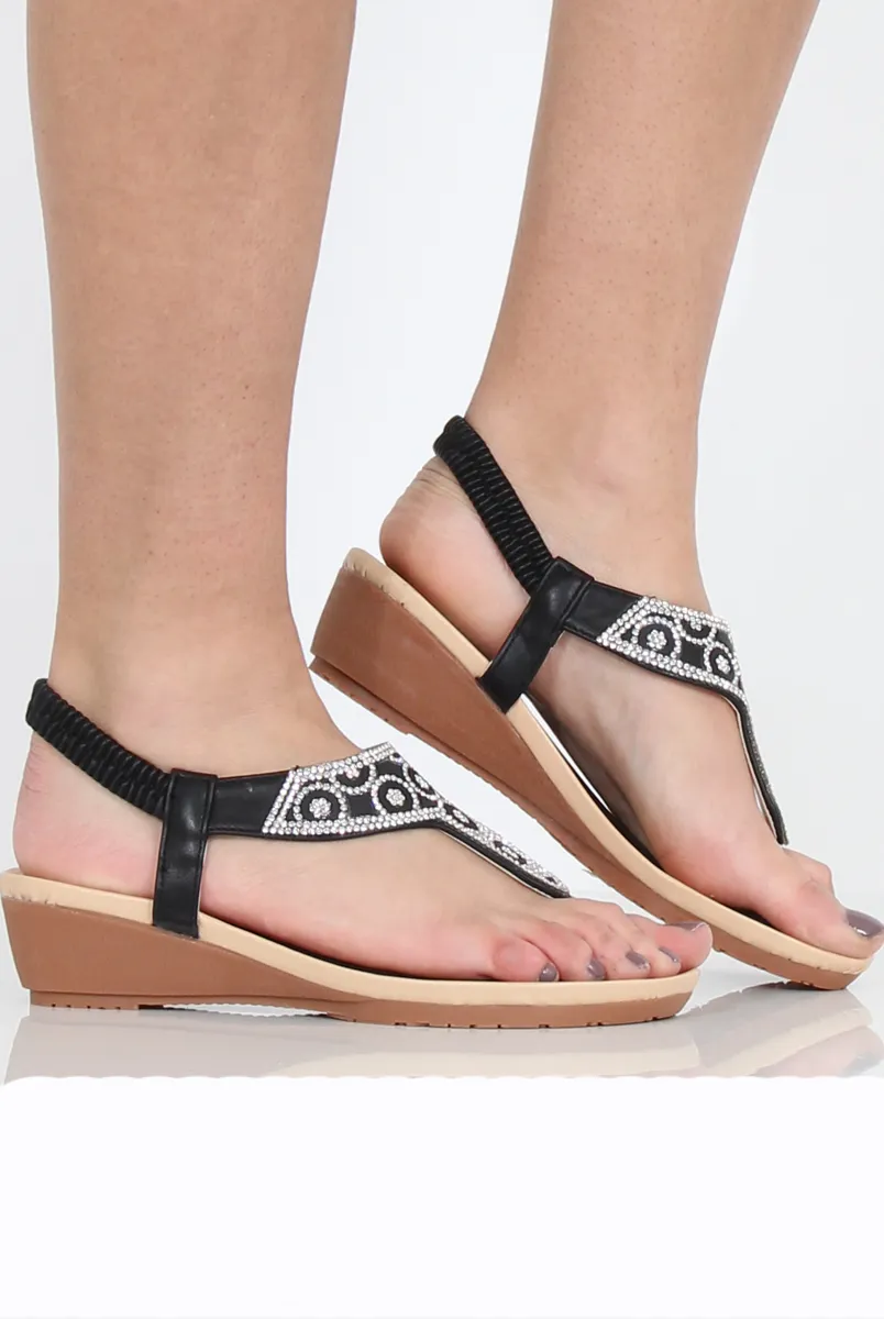 Brogan Back Trustworthy transactions Sling Limited edition Sparkle Sandals Black -