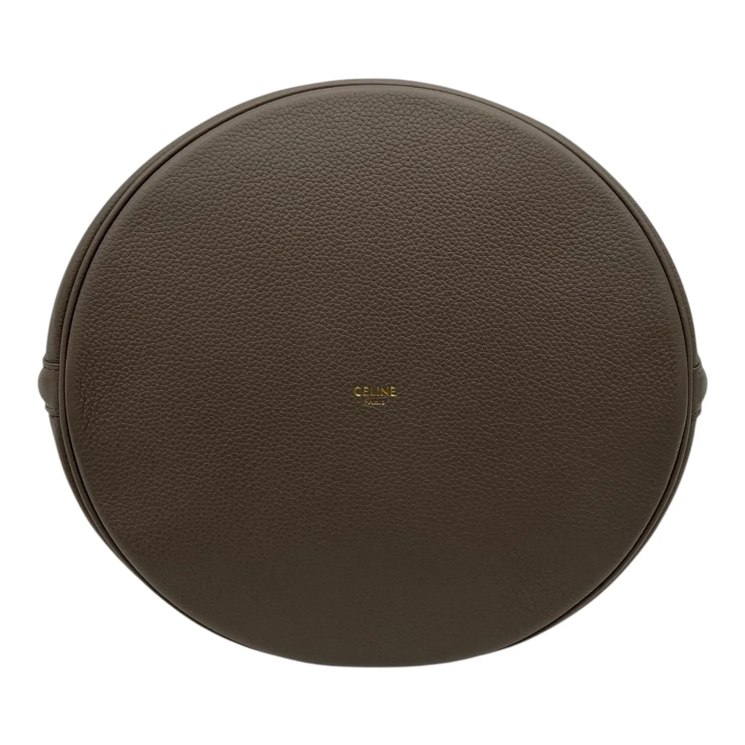 Bucket 16 Brown Top Handle Bag in Calfskin, Gold hardware