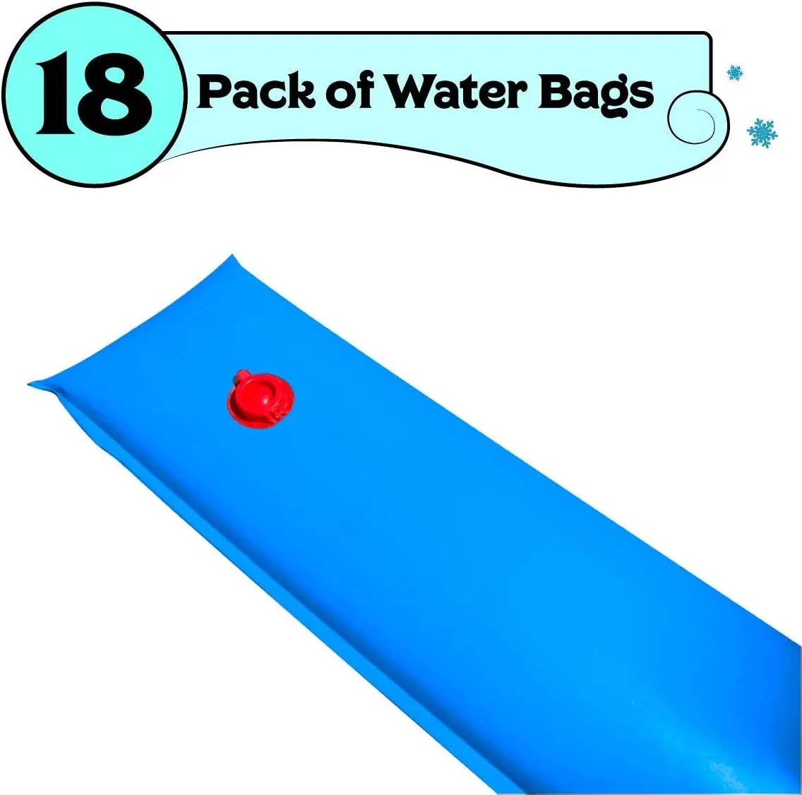 Buffalo Blizzard Blue 4-Foot Long Single Chamber Water Bag | 18 Pack | 16-Gauge Vinyl Material | Secures Winter Cover to Rectangular 12-Foot-by-20-Foot Swimming Pools