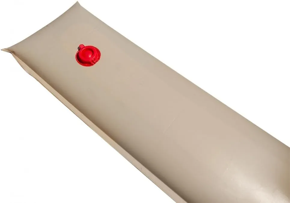 Buffalo Blizzard Tan 4-Foot Long Single Chamber Water Bags | 12 Pack | 16-Gauge Heavy-Duty Vinyl Material | Secures Rectangular Winter Cover to Swimming Pools