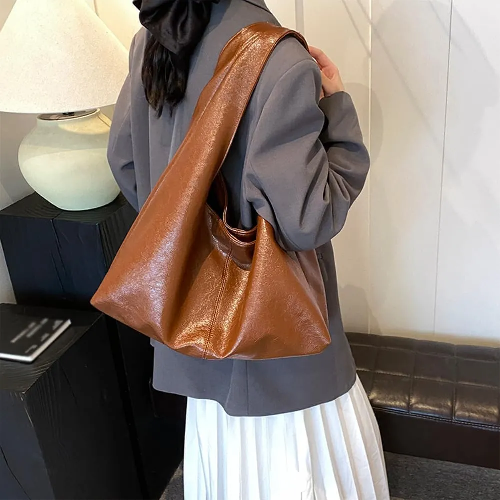 Burgundy Purse Large Tote Bags for Women Slouchy Hobo Bag Leather Hobo Bags for Women