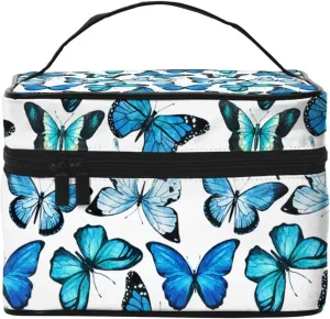 Butterfly Travel Makeup Bag for Women Large Cosmetic Bags Portable Makeup Organizer Bag Vacation Toiletry Bag Girls Makeup Storage Case