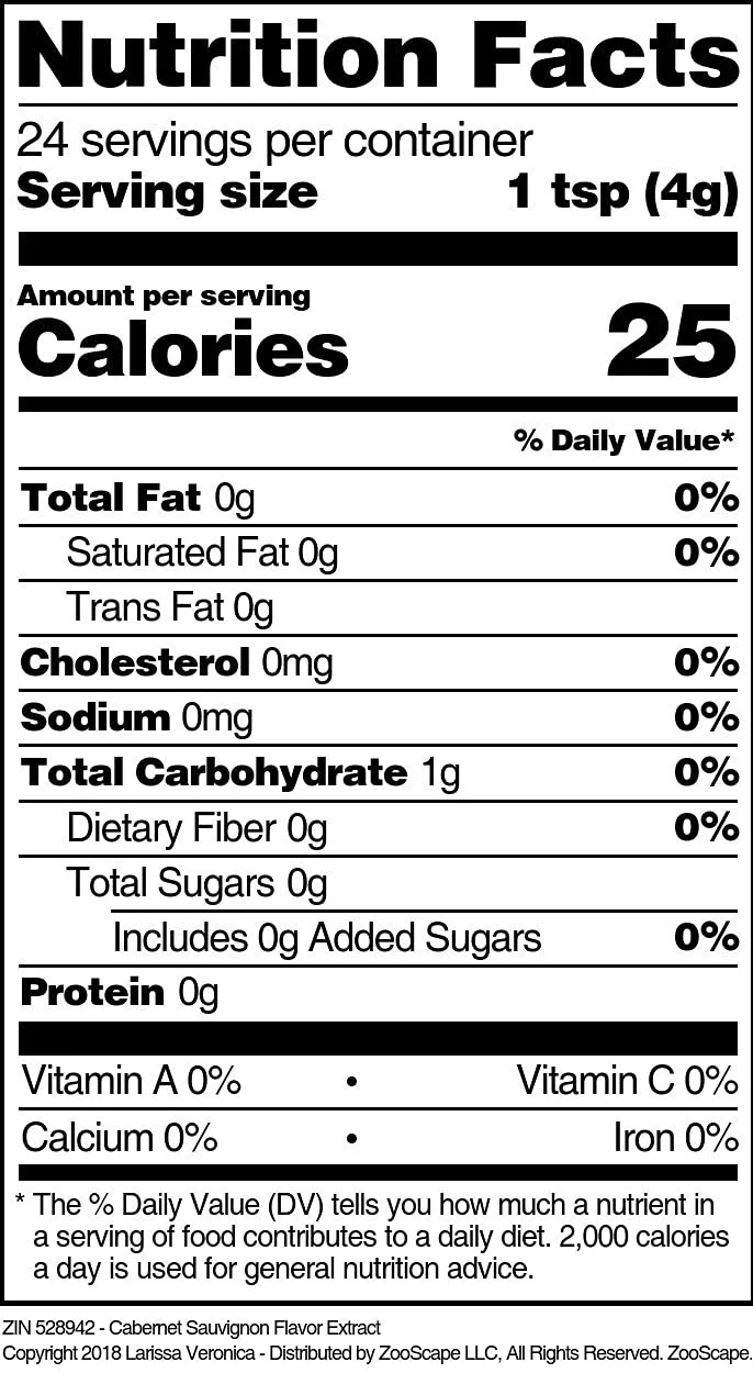 Cabernet Sauvignon Flavor Extract (4 oz, ZIN: 528942)