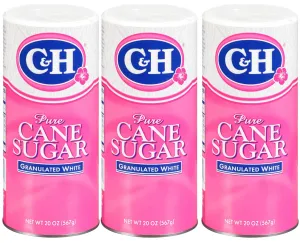 C&H® Granulated Sugar, 20 oz Canister Premium Pure Cane Sugar (Pack of 3)