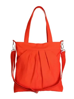 Canvas Shoulder Bag with Pockets Women's Crossbody Shoulder Bag Hobo Bag Large Capacity Zip Purse Orange