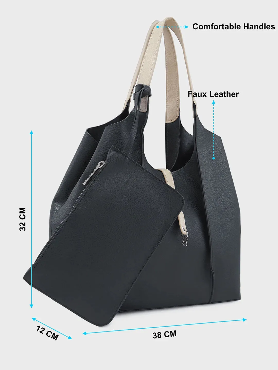 Caprese Tiera Large Black Hobo Bag