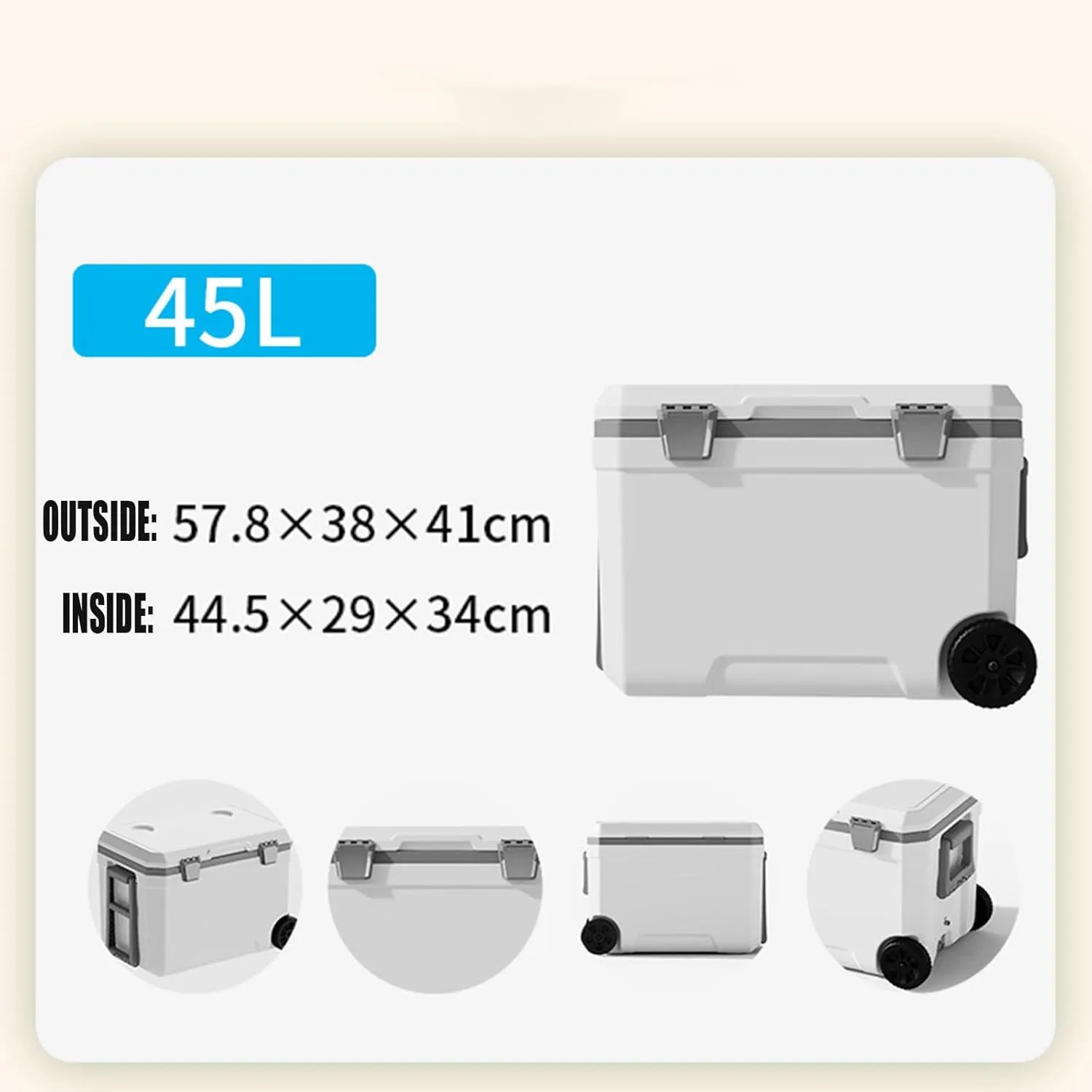 Car Camping Coolers for Kia Ceed/EV3/EV6/EV9/Niro/Optima/Picanto/Rio, Waterproof Portable Cooler, Leak Proof Picnic Insulated Bag, Ultra-Light Premium Ice Chest Box,B-White-45L