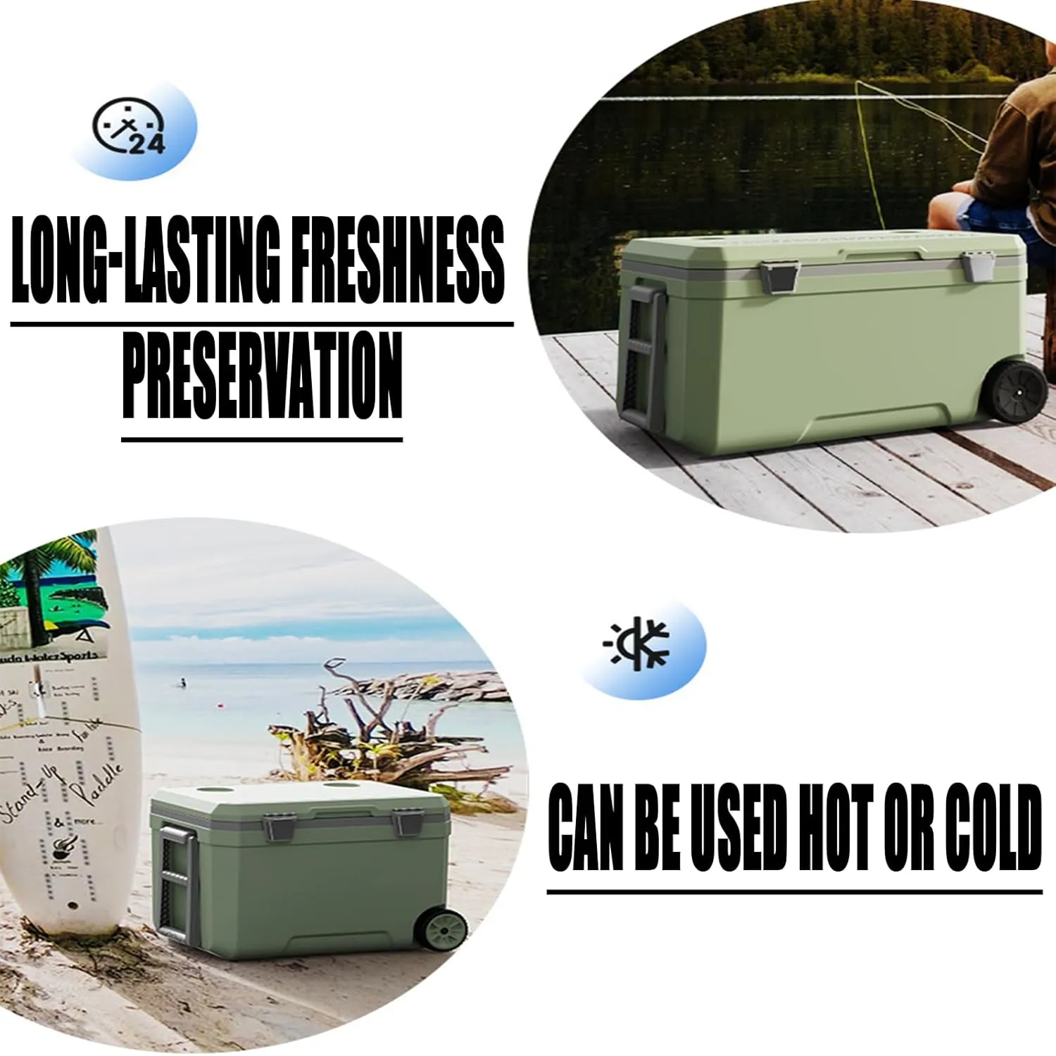 Car Camping Coolers for Kia Ceed/EV3/EV6/EV9/Niro/Optima/Picanto/Rio, Waterproof Portable Cooler, Leak Proof Picnic Insulated Bag, Ultra-Light Premium Ice Chest Box,B-White-45L