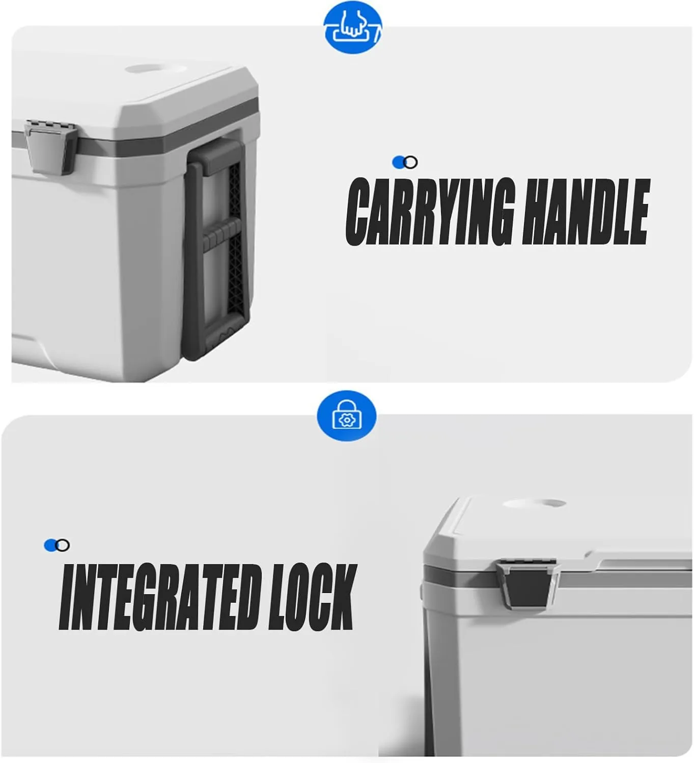 Car Camping Coolers for Kia Ceed/EV3/EV6/EV9/Niro/Optima/Picanto/Rio, Waterproof Portable Cooler, Leak Proof Picnic Insulated Bag, Ultra-Light Premium Ice Chest Box,B-White-45L