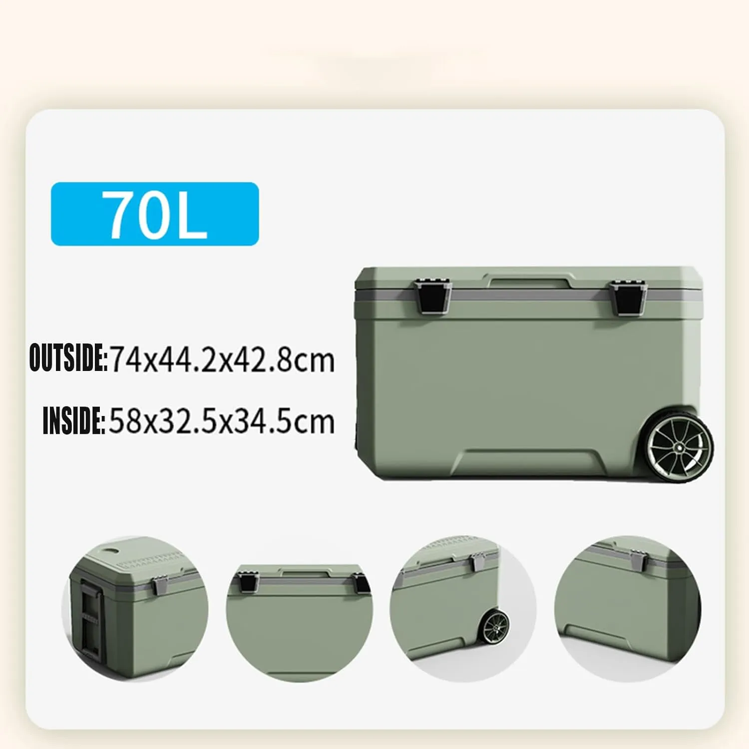 Car Camping Coolers for Pathfinder EUR, Waterproof Portable Cooler, Leak Proof Picnic Insulated Bag, Ultra-Light Premium Ice Chest Box,A-Green-70L