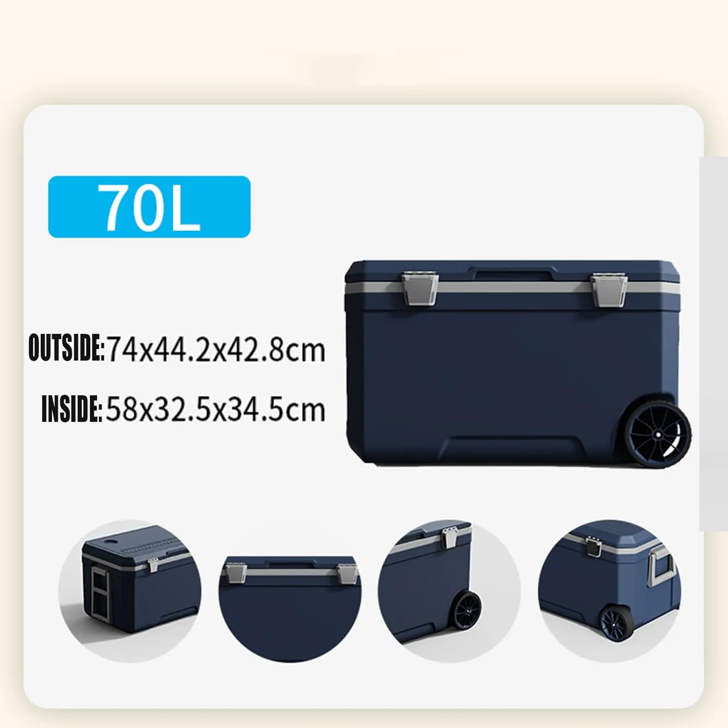 Car Camping Coolers for Volvo S40/S60/S40/S80/S90, Waterproof Portable Cooler, Leak Proof Picnic Insulated Bag, Ultra-Light Premium Ice Chest Box,C-Blue-70L