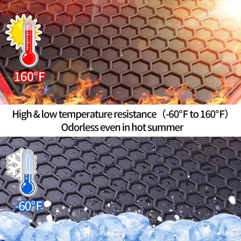Car Floor Mats Custom Fit for Dodge Durango 2021 2020 2019 2018 2017 2016（Bucket Seats） 3 Rows Odorless Washable Heavy Duty Rubber (All Weather) Floor Liners Set Red