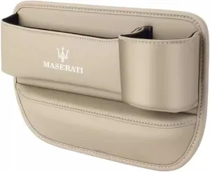 Car Seat Storage Box for Maserati Ghibli Levante Quattroporte Series Car Seat Gap Organizer Seat Side Bag Reserved Charging Cable Hole Car Accessories,Beige-B