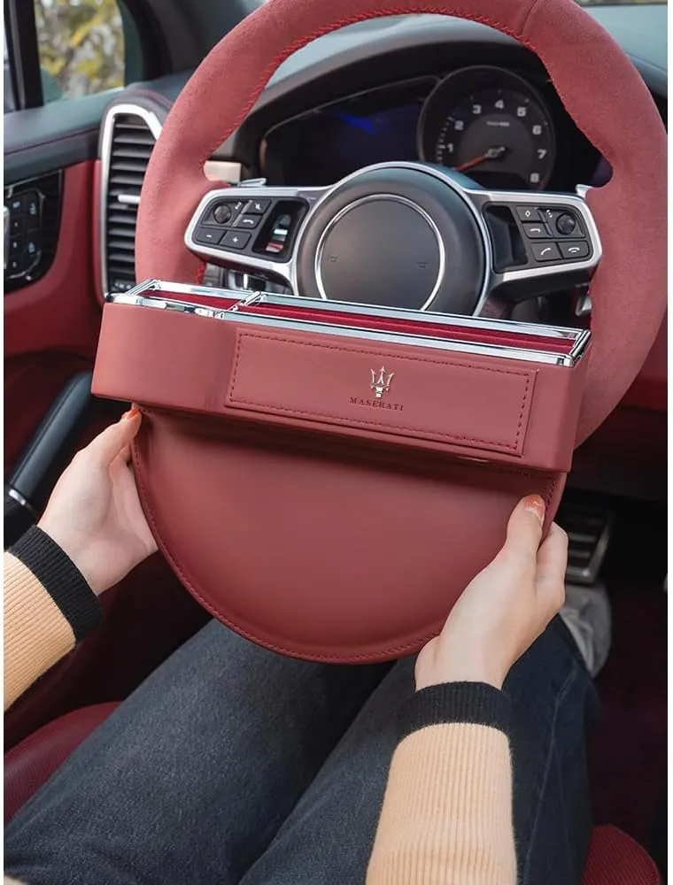 Car Seat Storage Box for Maserati Ghibli Quattroporte Levante GT GC GranSport Coupé MC20 Series Car Seat Gap Organizer Seat Side Bag Reserved Charging Cable Hole Car Accessories,Black