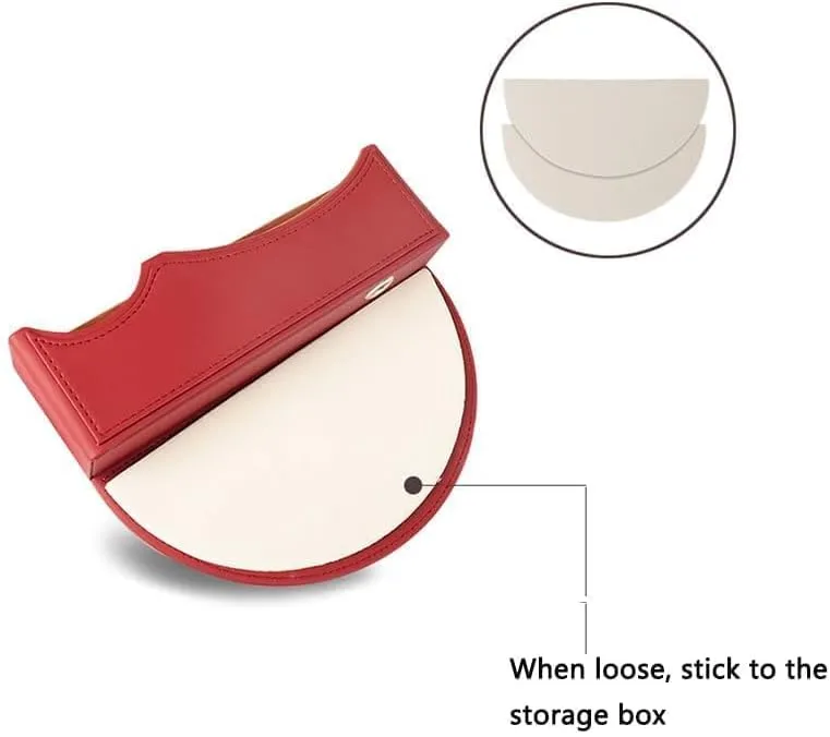 Car Seat Storage Box for Rolls-Royce Phantom Ghost Cullinan Wraith Dawn Series Car Seat Gap Organizer Seat Side Bag Reserved Charging Cable Hole Car Accessories,Red
