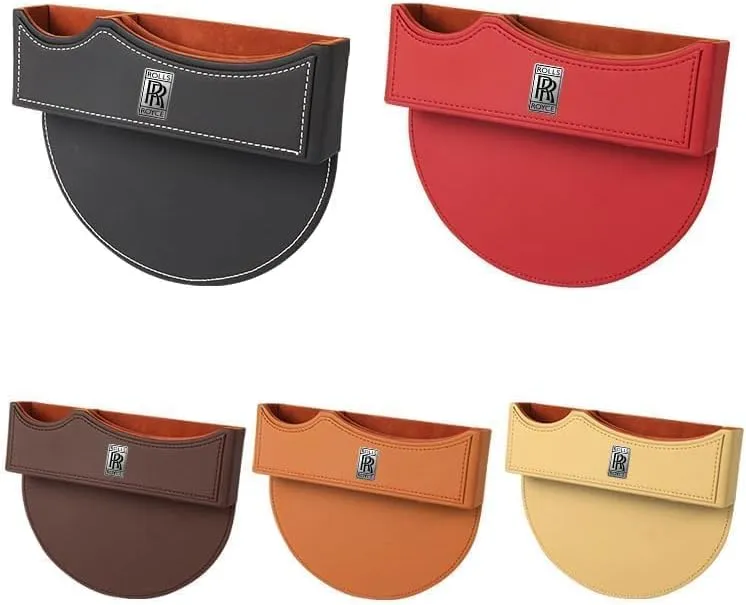 Car Seat Storage Box for Rolls-Royce Phantom Ghost Cullinan Wraith Dawn Series Car Seat Gap Organizer Seat Side Bag Reserved Charging Cable Hole Car Accessories,Red