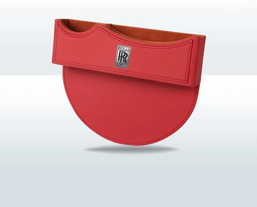 Car Seat Storage Box for Rolls-Royce Phantom Ghost Cullinan Wraith Dawn Series Car Seat Gap Organizer Seat Side Bag Reserved Charging Cable Hole Car Accessories,Red
