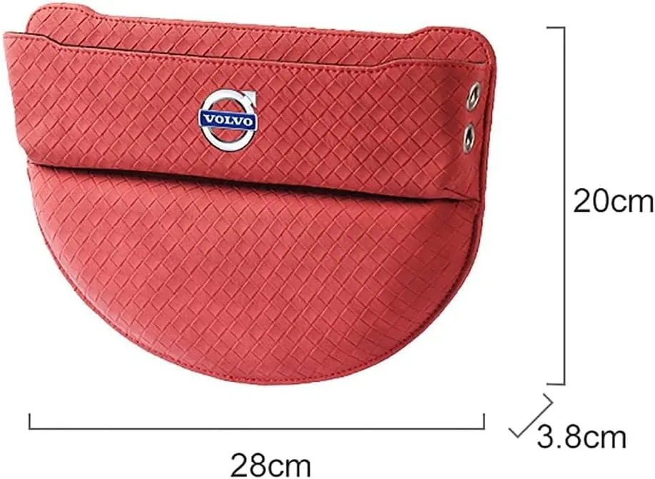 Car Seat Storage Box for Volvo XC40 XC60 XC90 C30 C40 C70 Series Car Seat Gap Organizer Seat Side Bag Reserved Charging Cable Hole Car Accessories,Brown