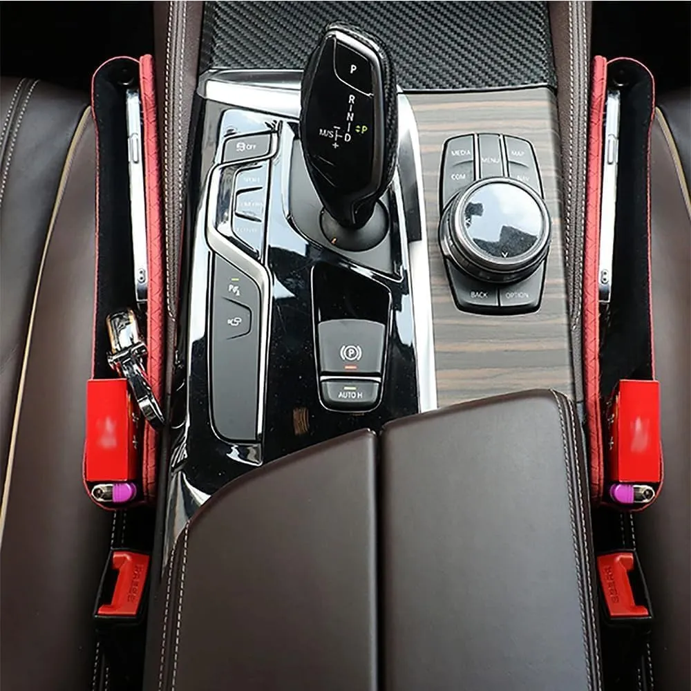 Car Seat Storage Box for Volvo XC40 XC60 XC90 C30 C40 C70 Series Car Seat Gap Organizer Seat Side Bag Reserved Charging Cable Hole Car Accessories,Brown