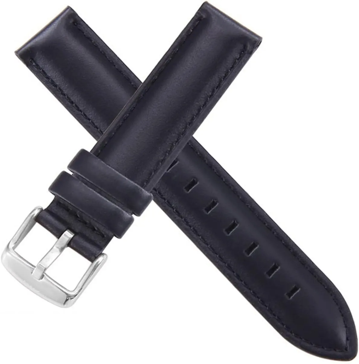 CAREG Watch Strap Brown With Rose Gold Clasp Watchband 14mm 18mm 20mm Compatible With DW Daniel Wellington Watch Band Durable (Color : Black-Silvery Buckle, Size : 23mm)