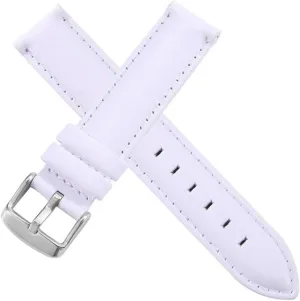 CAREG Watch Strap Brown With Rose Gold Clasp Watchband 14mm 18mm 20mm Compatible With DW Daniel Wellington Watch Band Durable (Color : White-Silvery Buckle, Size : 12mm)