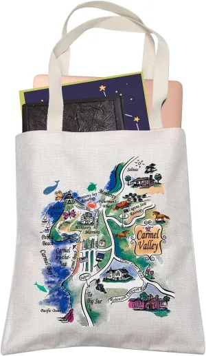 Carmel Valley California Tote Bag Carmel Beach Vacation Lover Travel Reusable Shopping Bag Graduation Gift for Her