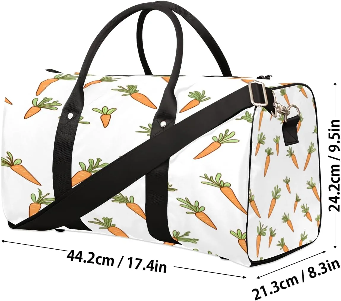 Carrots Travel Duffle Bag, Sports Gym Bags for Women Men, Carry On Weekender Overnight Bag, Carrot Easter Workout Hospital Airplane Trips Bag