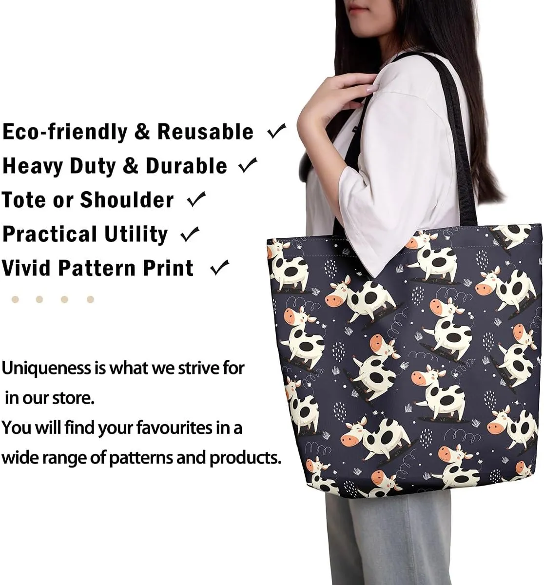 Cartoon Ferret Canvas Tote Bag for Women,Lovely Wild Animals Waterproof Beach Bag Cute Coastal Shoulder Bag