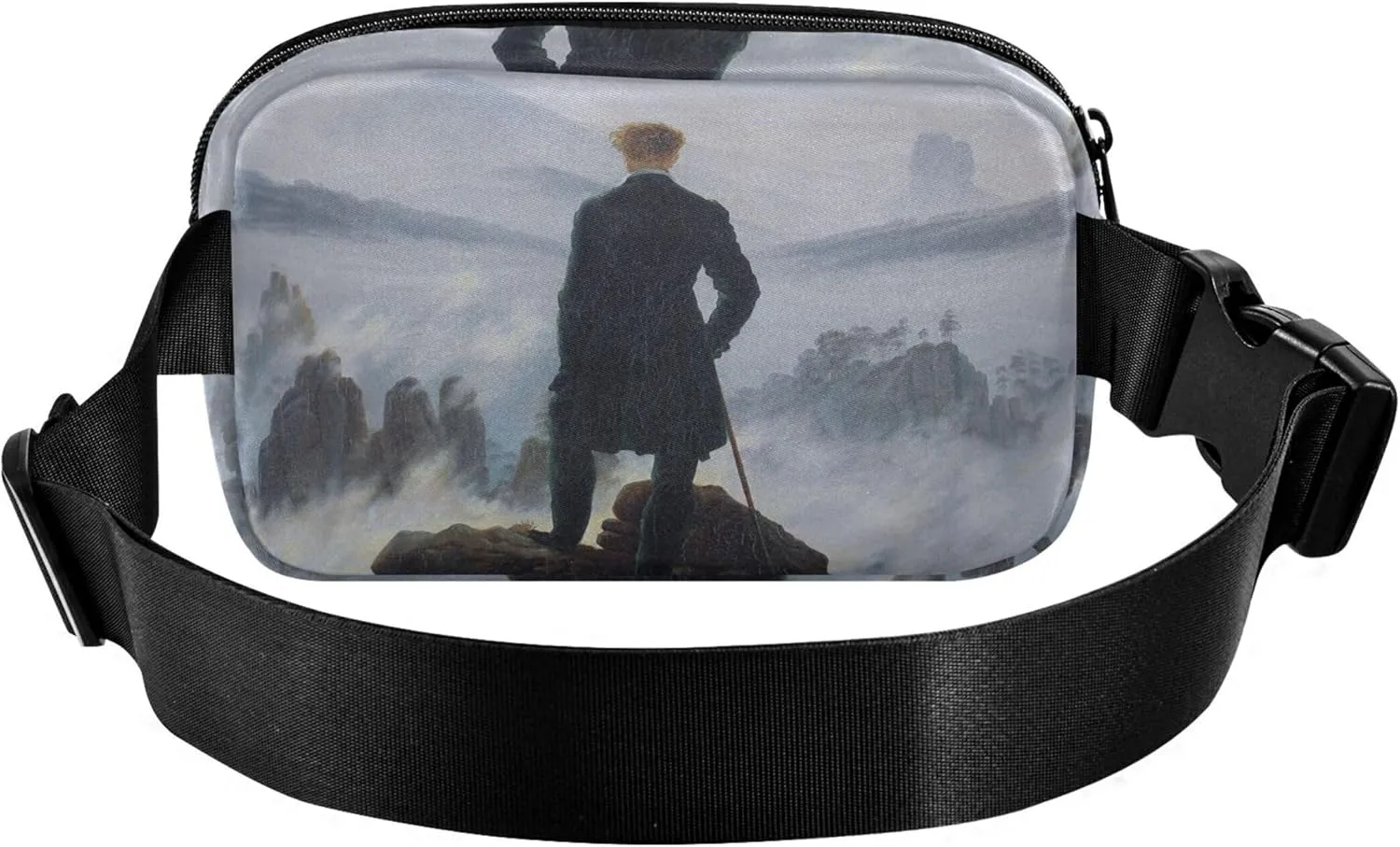 Caspar David Friedrich Wanderer Sea Fog Waterproof Fanny Pack for Women Belt Bag Hip Pouch Bright Color Crossbody Waist Bag