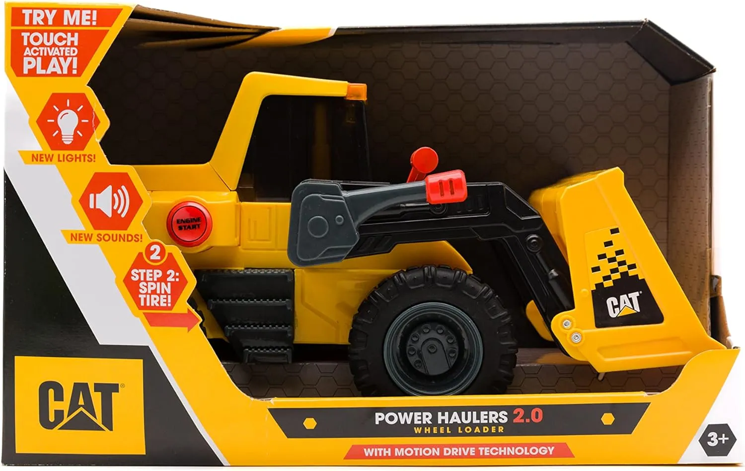 CAT Construction Toys, CAT Construction 11.5" Power Haulers 2.0 Wheel Loader, Lights and Sounds, Ages 3 and up