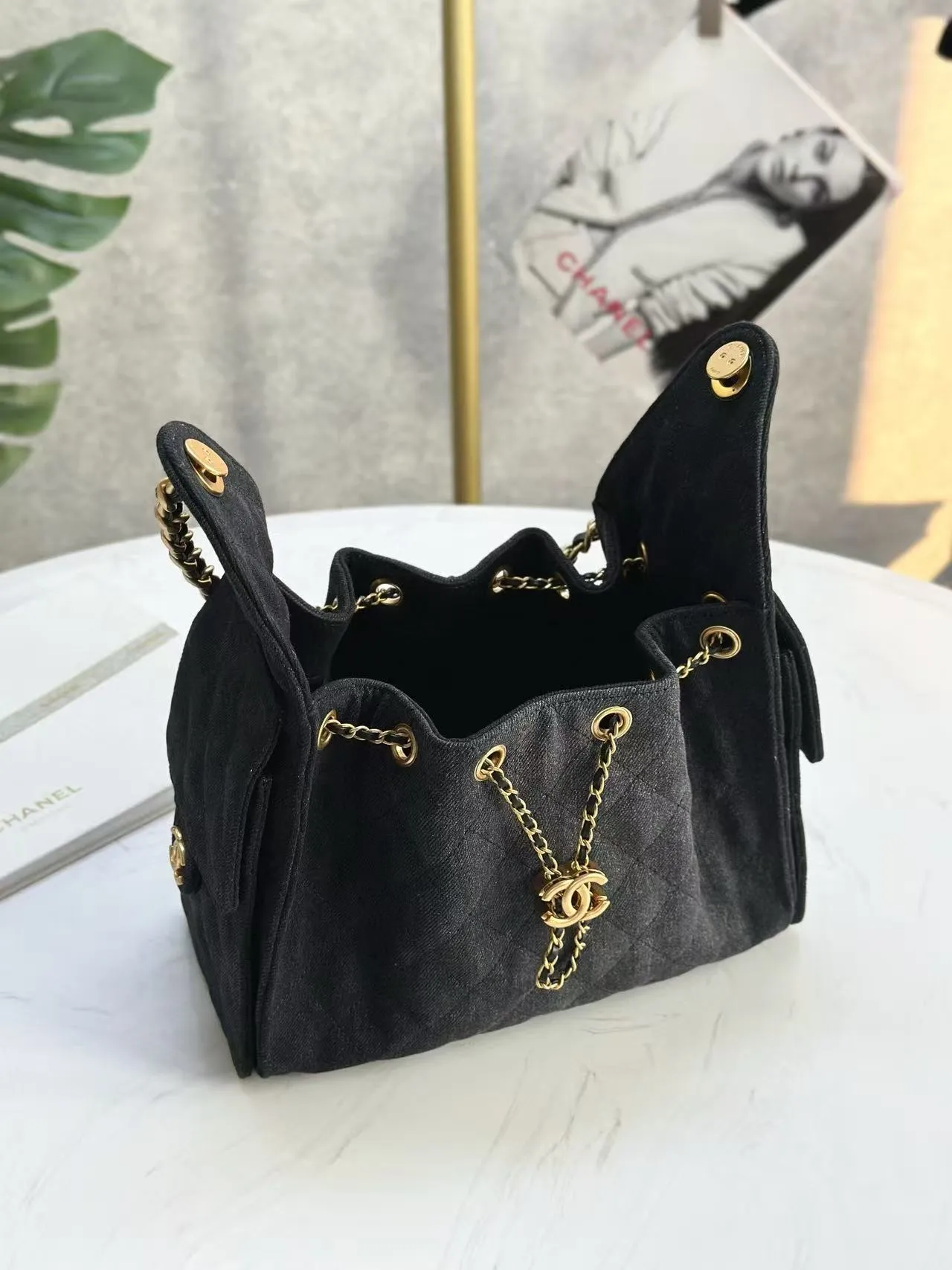 CC 25C Hobo Bag 30cm Black Denim