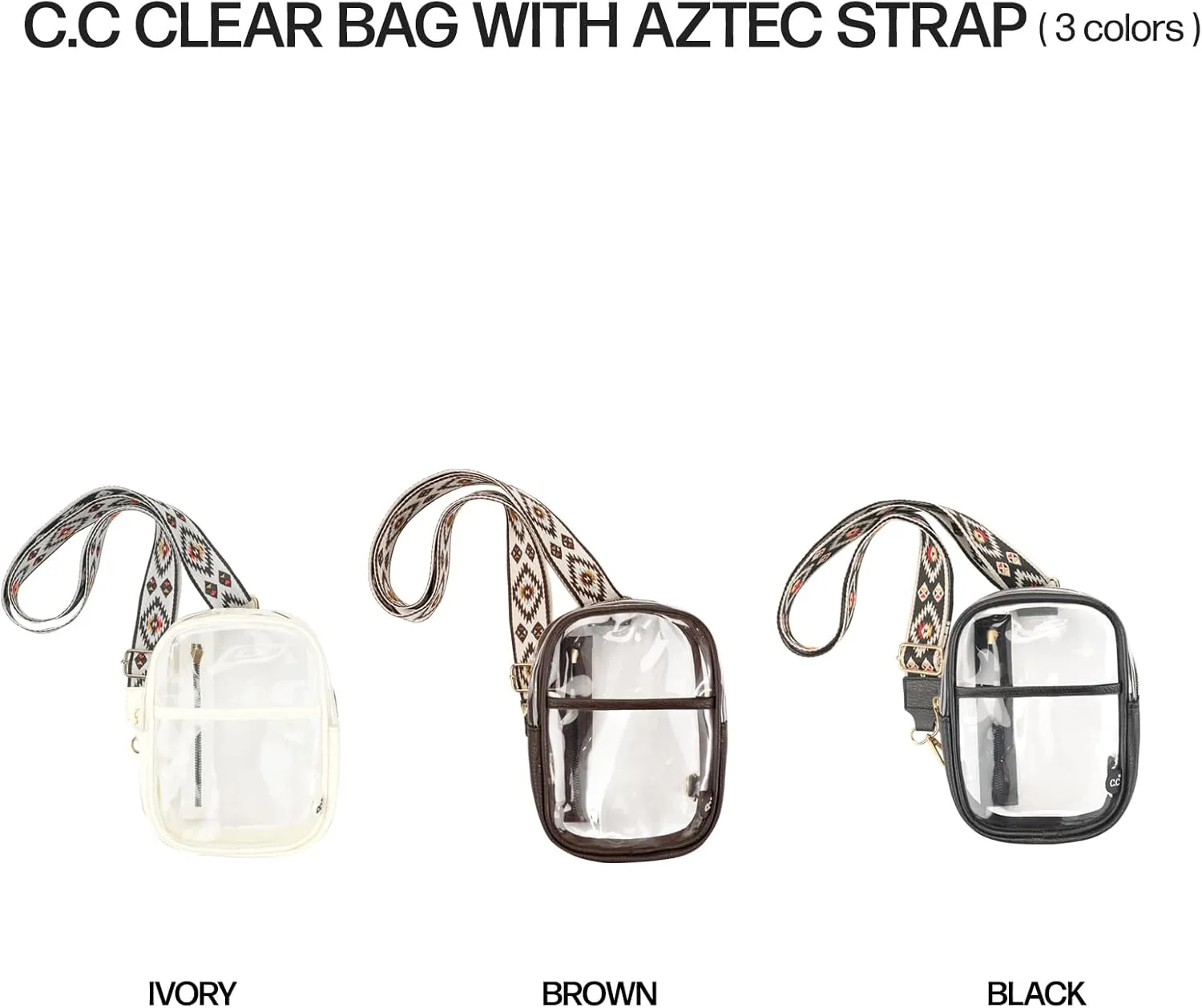 C.C Belt Bag for Women Sling Bag Crossbody Bags with Adjustable Strap for Women (Aztec - Black)