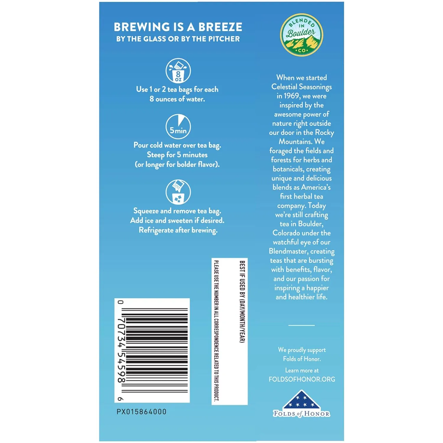 Celestial Seasonings Cold Brew Iced Tea, Red, White & Blueberry, Caffeine Free, 18 tea bags (Pack of 6)