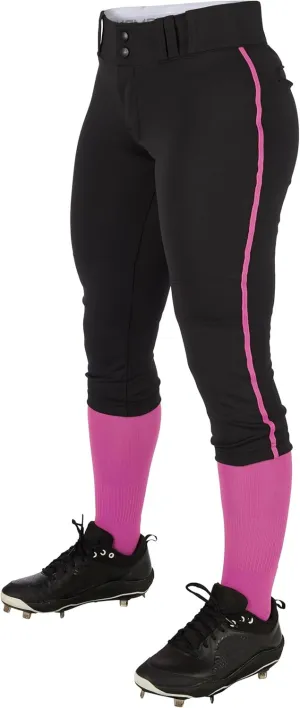 CHAMPRO Girls' Tournament Low-Rise Youth Softball Pants with Braid