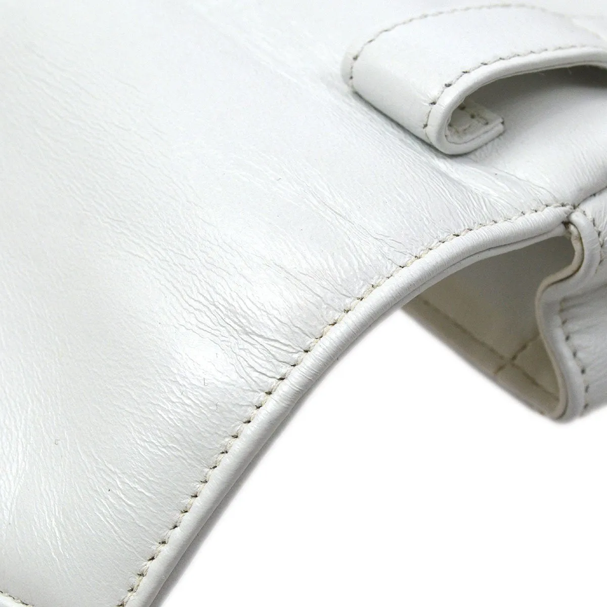 CHANEL 1991-1994 White Lambskin Triple CCs Belt Bag #85