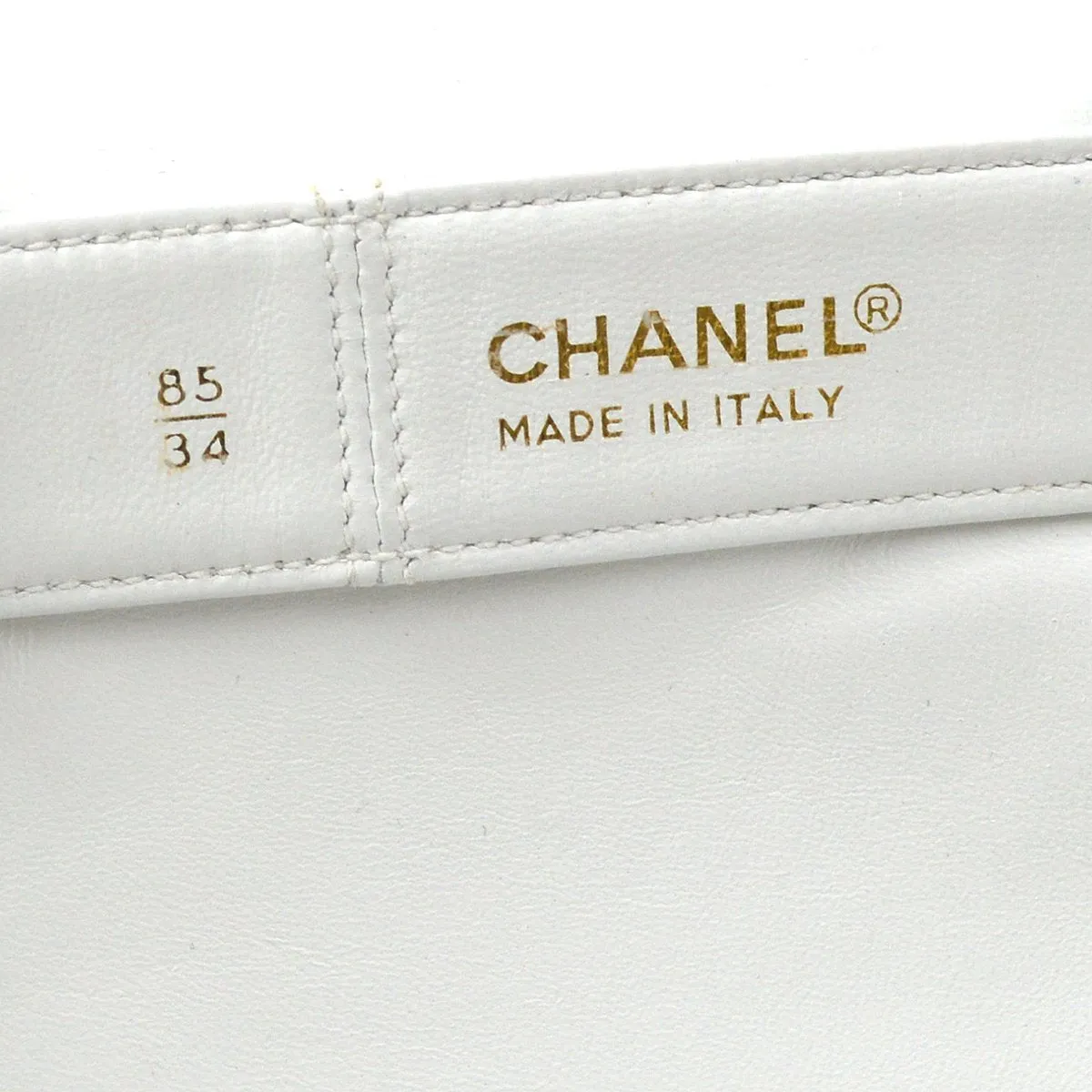 CHANEL 1991-1994 White Lambskin Triple CCs Belt Bag #85