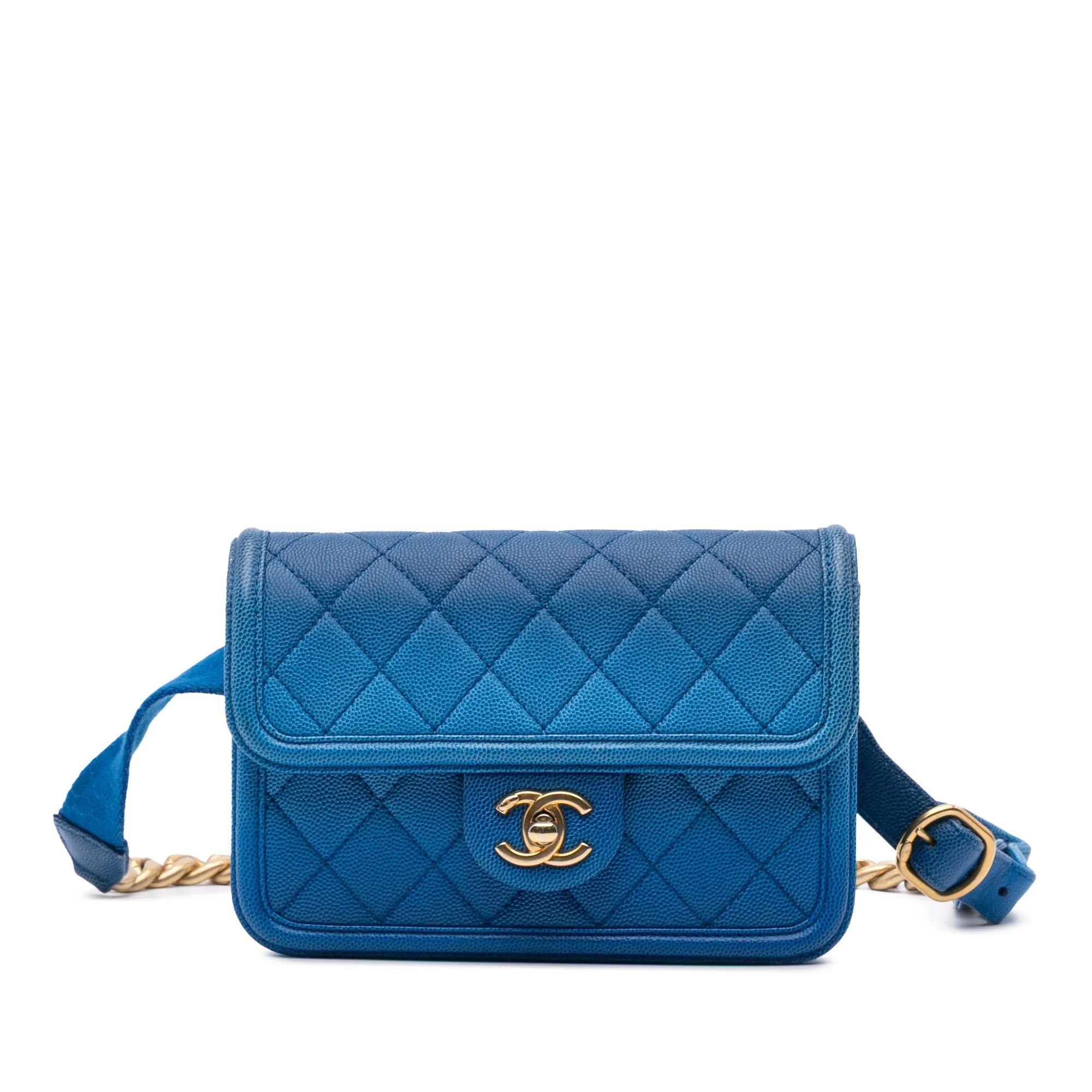Chanel Quilted Caviar Sunset On The Sea Flap Belt Bag