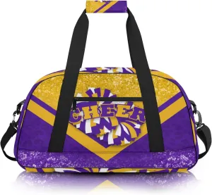 Cheer Duffle Bag for Cheerleaders, Cheerleading Gym Bag for Women, Carry on Weekender Bags, Travel Bag Duffel Bag (Gold&Purple)