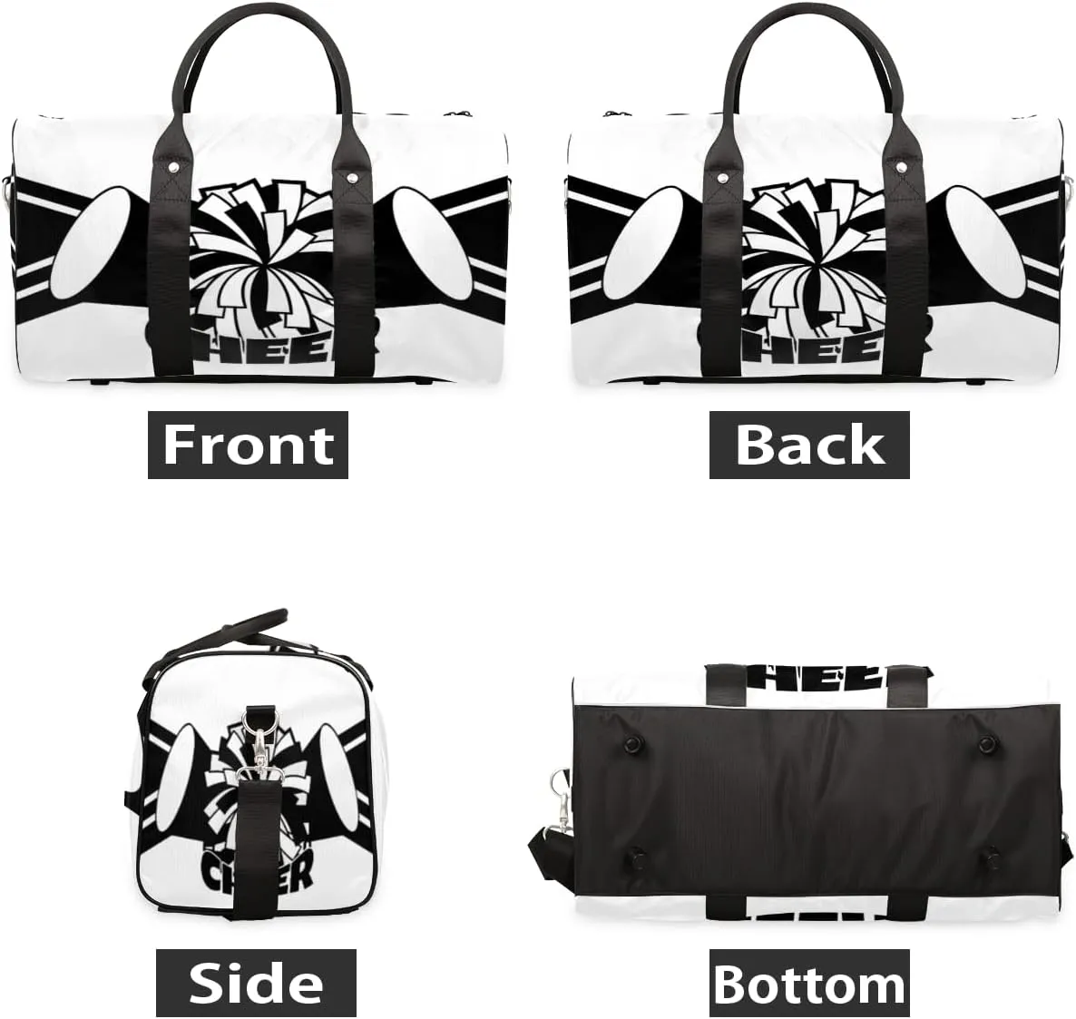 Cheerleading Travel Duffle Bag, Sports Gym Bags for Women Men, Carry On Weekender Overnight Workout Airplane Trips Bag