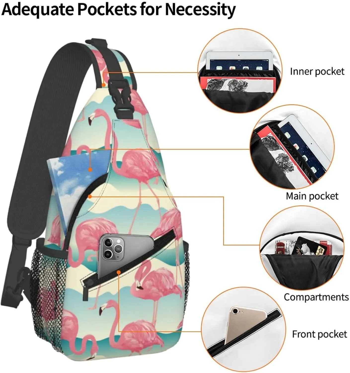 Chest Sling Bag Crossbody Shoulder Backpack Bag Gym Cycling Travel Hiking Daypack Cross Bag