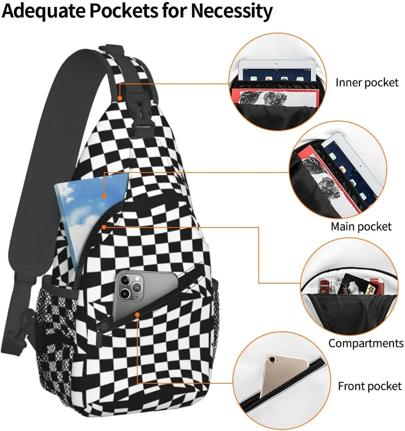 Chest Sling Bag Crossbody Shoulder Backpack Bag Gym Cycling Travel Hiking Daypack Cross Bag